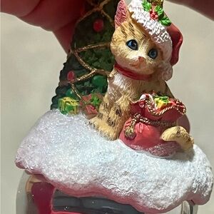 The Ashton-Drake Collection Brand New Cat & Santa Jingle Bell Ornament JG6